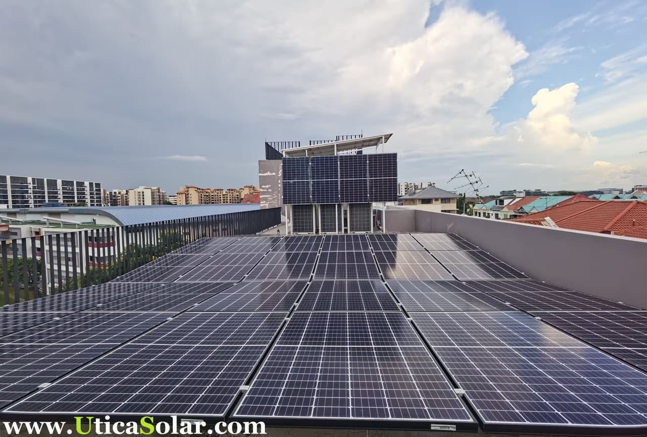 UTICA commercial solar panel installation on a business property in Singapore