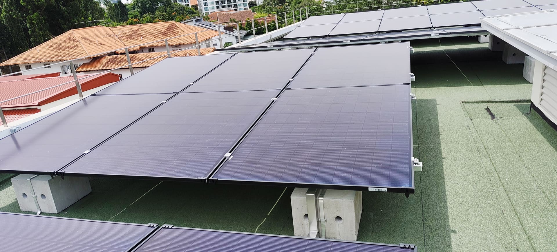 Completed UTICA residential solar panel installation on a private home in Singapore