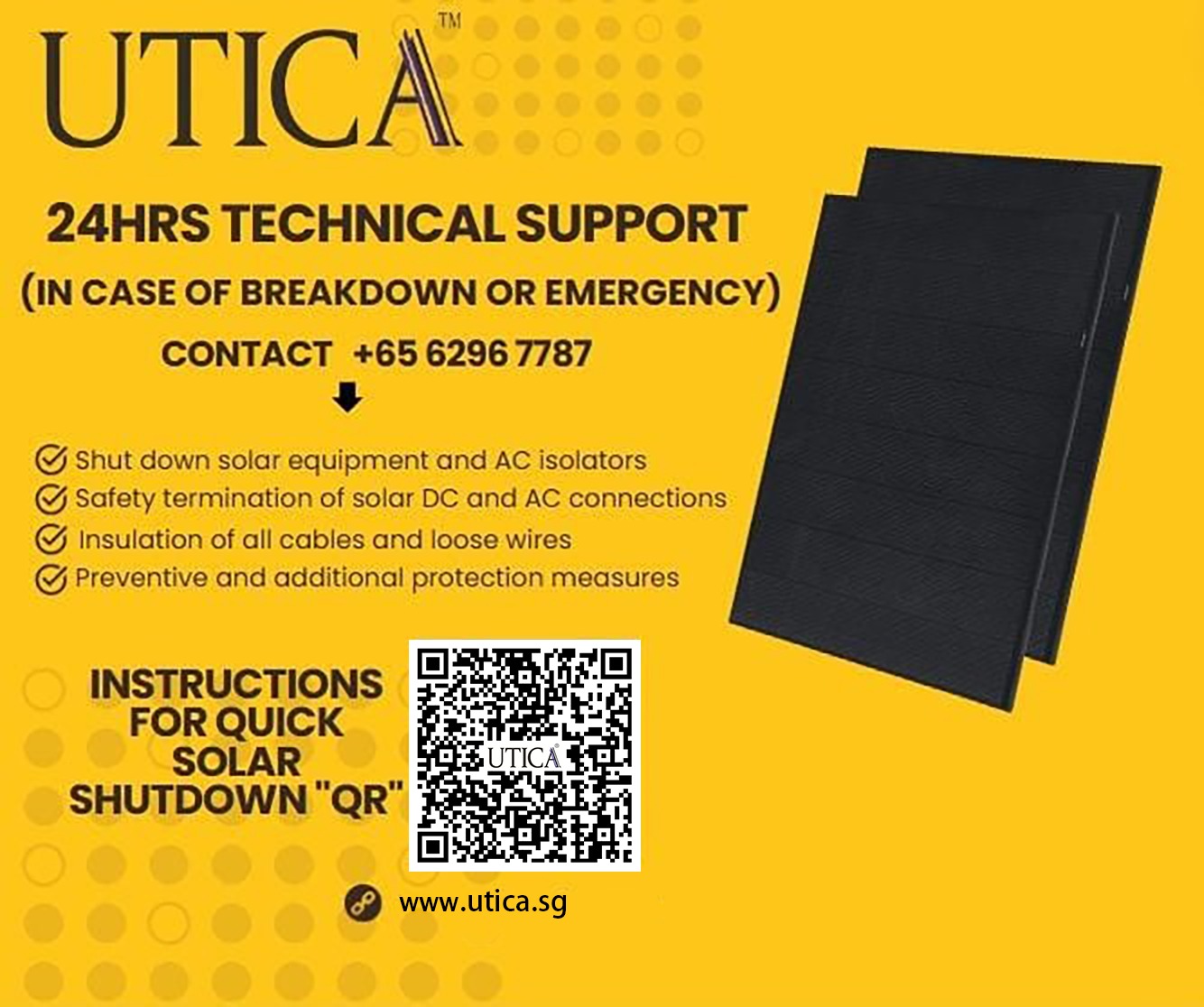 Utica emergency solar support — contact options