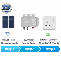 300Wp/ 2m² Surface Area at East or West Sunlight Facing on Balcony or Behind Windows For UTICA® UTX-300 Micro Socket. Grid-Tied Connection 100 Watt Panel Photovoltaic Module.